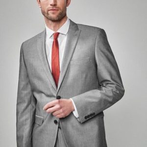 FACADE4533 Grey Tailored Fit Two Button Suit Suit