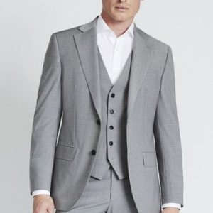 FACADE4538 Grey Tailored Fit Performance Marl Suit Suit