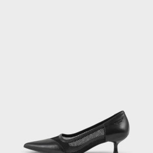 FACADE4584 Kitten Heel Black Shoes