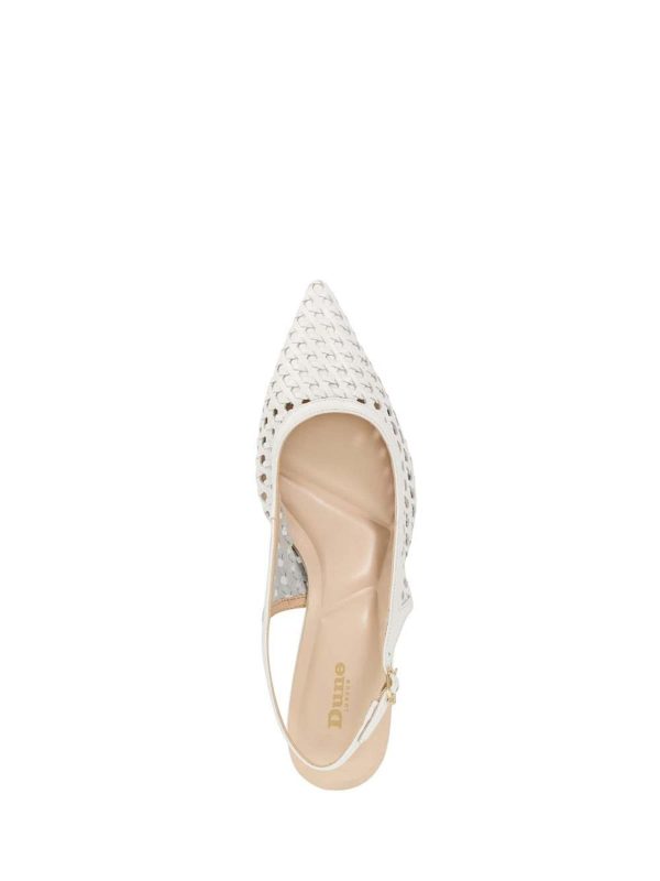 FACADE4580 White Divided Weave Kitten Slingback Shoes - Image 5