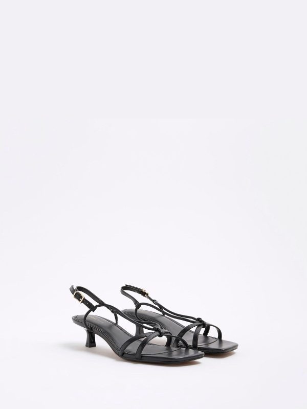 FACADE4585 Black Kitten Heeled Strappy Sandals - Image 2