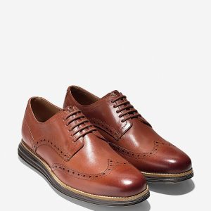 FACADE4578 Mens Wide Fit Original Grand Wingtip Oxford Brown Shoes