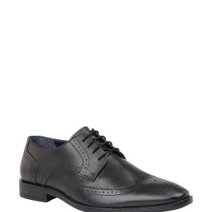 FACADE4574 Black Leather Lace-Up Brogues