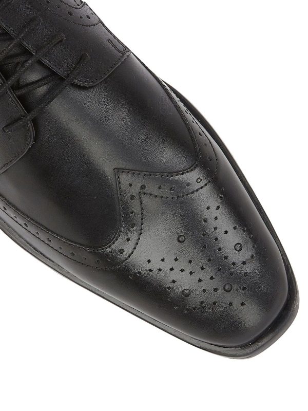 FACADE4574 Black Leather Lace-Up Brogues - Image 4
