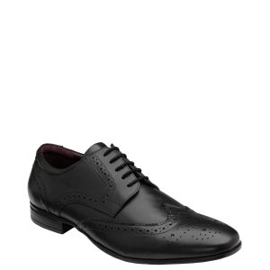 FACADE4577 Black Leather Lace-Up Brogues