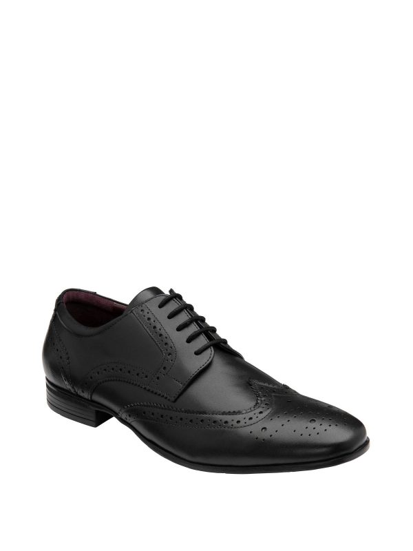 FACADE4577 Black Leather Lace-Up Brogues