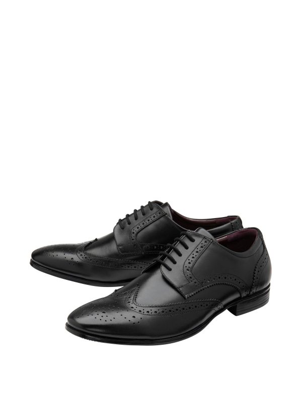 FACADE4577 Black Leather Lace-Up Brogues - Image 2