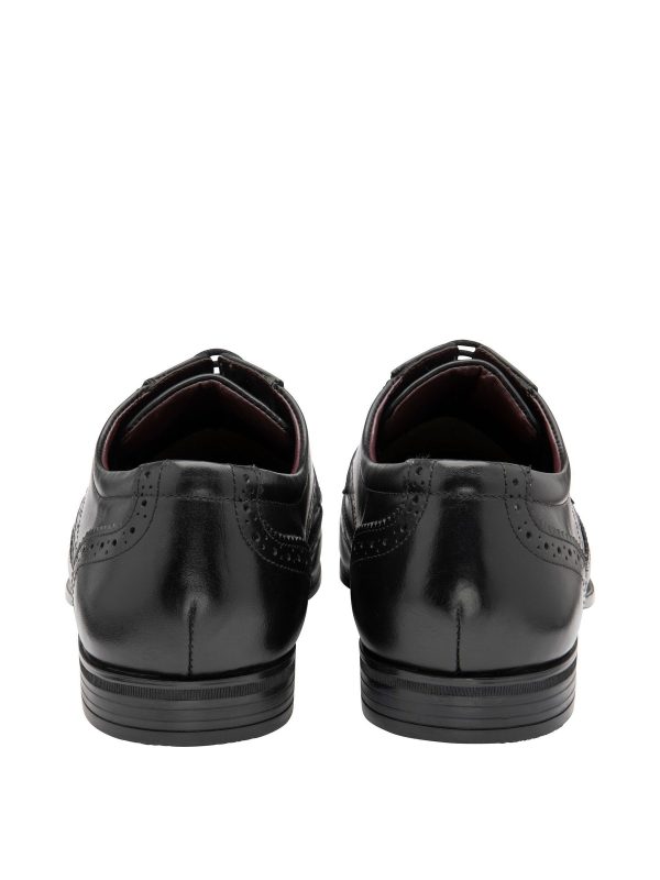 FACADE4577 Black Leather Lace-Up Brogues - Image 3