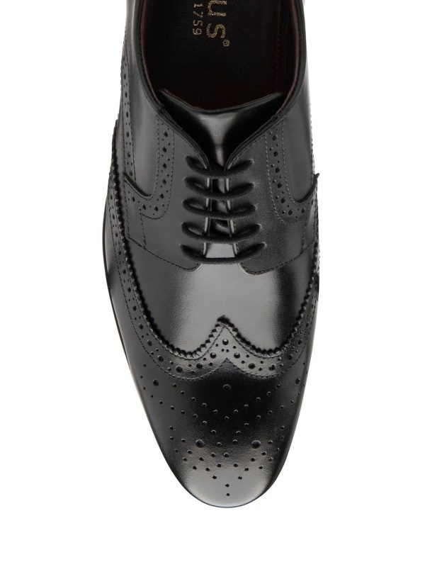 FACADE4577 Black Leather Lace-Up Brogues - Image 4