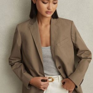 FACADE4567 Taupe Hope Single Breasted Cotton Suit